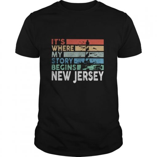 TshirtStation Ite S Where My Story Begins New Jersey Vintage Retro Shirt X