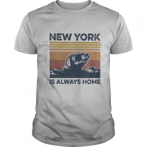 TshirtStation Raccoon New York Is Always Home Vintage Retro Shirt X