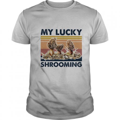 TshirtStation Mushroom My Lucky Shrooming Vintage Retro Shirt X