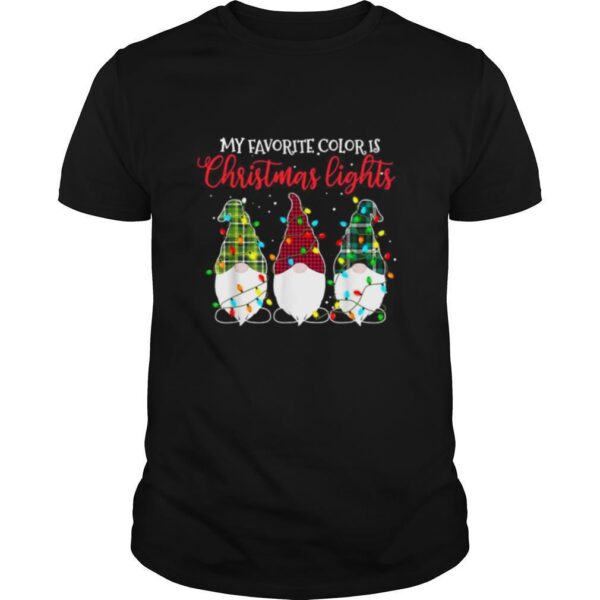 TshirtStation Gnomes My Favorite Color Is Christmas Lights Shirt