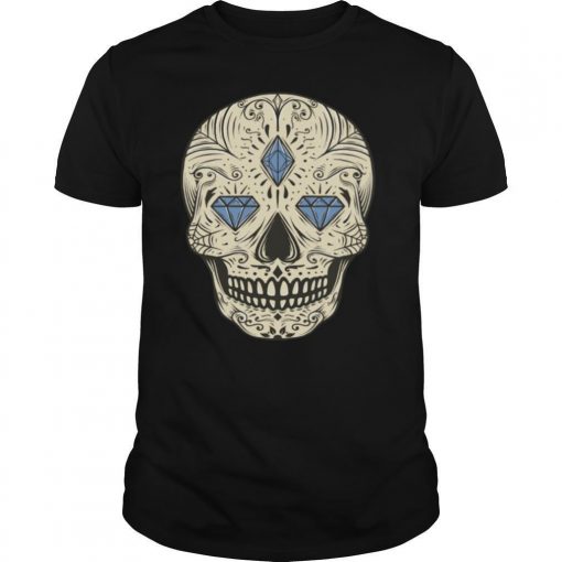 TshirtStation Sugar Skull Jewel Day Dead Muertos Vintage Shirt X