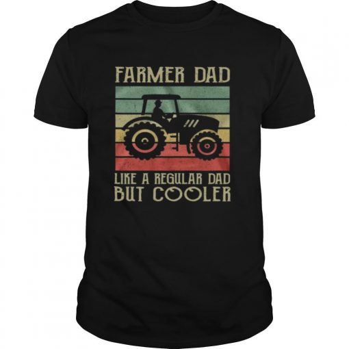 TshirtStation Farmer Dad Like A Regular Dad But Cooler Vintage Shirt X