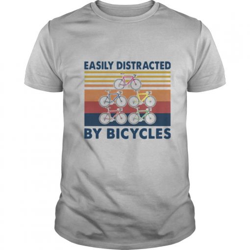 TshirtStation Easily Distracted By Bicycles Vintage Shirt X