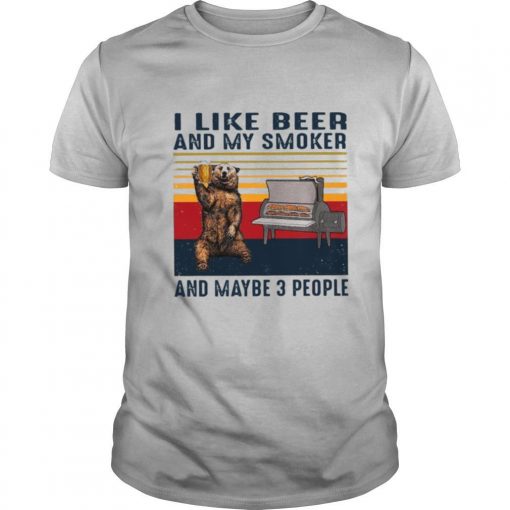 TshirtStation I Like Beer And My Smoker And Maybe People Vintage Shirt X