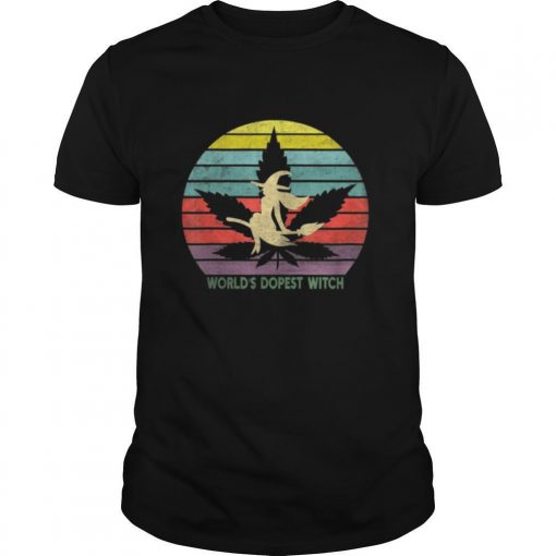 TshirtStation Worlde S Dopest Witch Halloween Weed Retro Vintage Shirt X