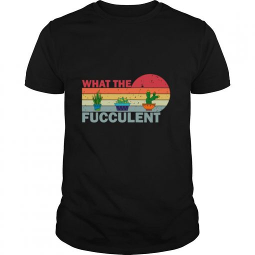 TshirtStation What The Fucculent Vintage Cactus Succulents Shirt X