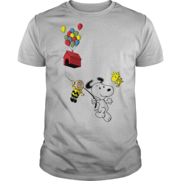 TshirtStation Snoopy And Charlie Brown Woodstock Balloon Shirt