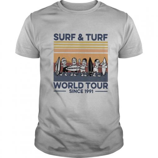 TshirtStation Surf And Turf World Tour Since Vintage Retro Shirt X