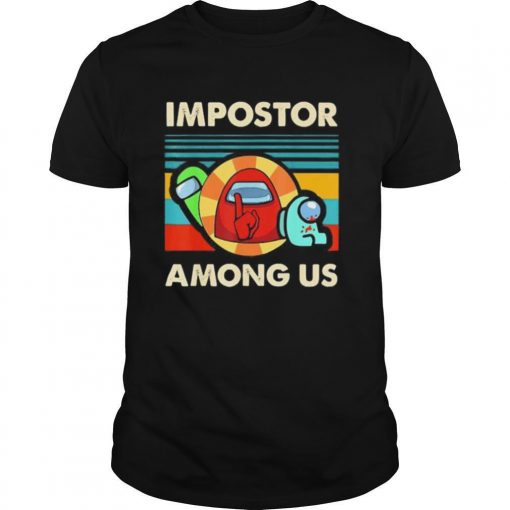 TshirtStation Impostor Among Us Funny Vintage Game Sus Shirt X