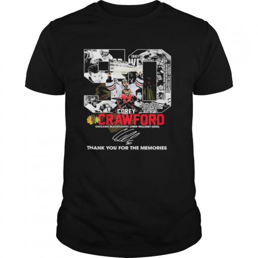 TshirtStation Corey Crawford Chicago Blackhawks Thank You For The Memories Shirt X