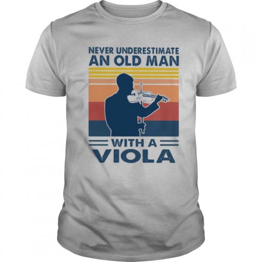 TshirtStation Never Underestimate An Old Man With A Viola Vintage Shirt X