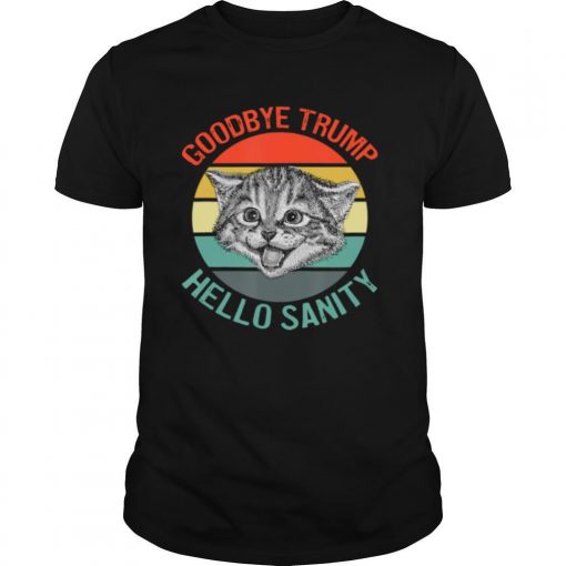 TshirtStation Goodbye Trump Hello Sanity Kitten Vintage Sunset Trump Loses Shirt X