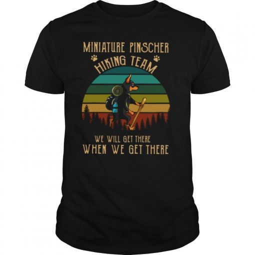 TshirtStation Miniature Pinscher Hikingteam Vintage Shirt X