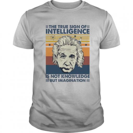 TshirtStation The True Sign Of Intelligence Is Not Knowledge But Imagination Vintage Shirt X