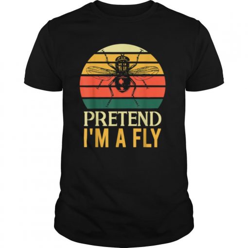 TshirtStation Pretend Im A Fly Lazy Halloween Vintage Retro Shirt X