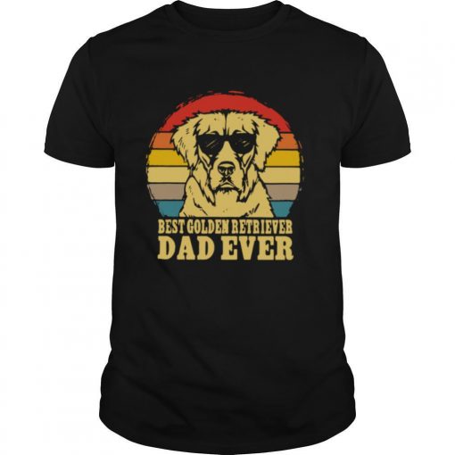 TshirtStation Best Golden Retriever Dad Ever Vintage Shirt X