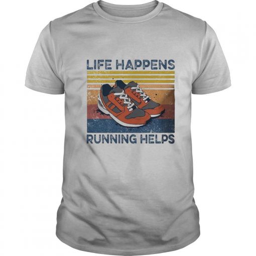 TshirtStation Life Happens Running Helps Vintage Shirt X