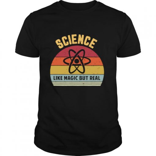 TshirtStation Science Like Magic But Real Funny Retro Science Teacher Vintage Shirt X
