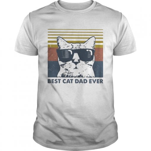 Best Cat Dad Ever With Sunglasses Vintage Retro Unisex 510x510 1