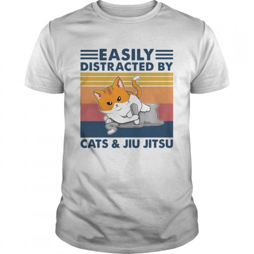 Easily Distracted By Cats And Jiu Jitsu Vintage Unisex 510x510 1