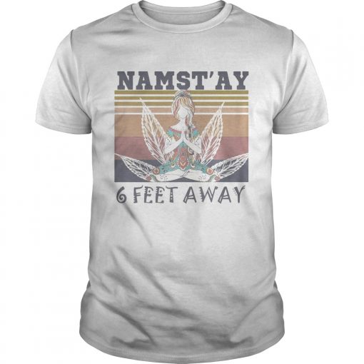Weed Yoga Chill Girl Namastay 6 Feet Away Vintage Retro Unisex 510x510 1
