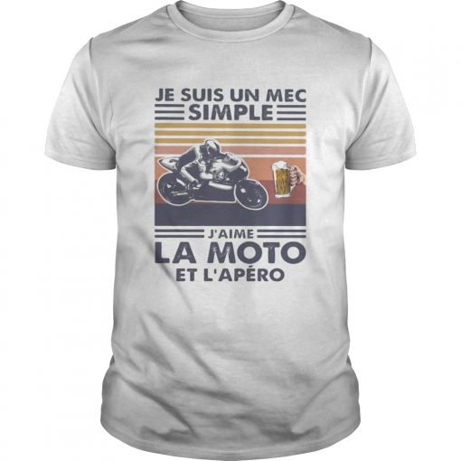 Je Suis Un Mec Simple Jaime La Moto Et Lapero Vintage Retro Unisex 510x510 1