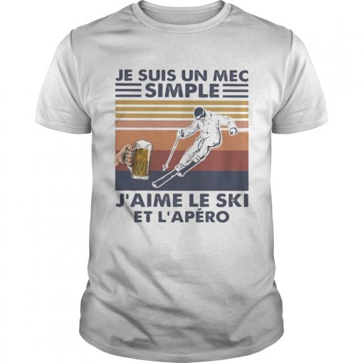 Je Suis Un Mec Simple Jaime Le Ski Et Lapero Vintage Retro Unisex 510x510 1