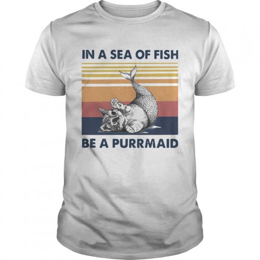 Cat In A Sea Of Fish Be A Purrmaid Vintage Unisex 510x510 1