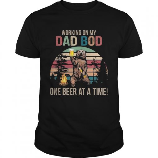 Bear Working On My Dad Bod One Beer At A Time Vintage Retro Unisex 510x510 1