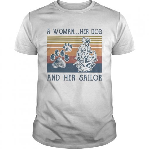 A Woman Her Paw Dog And Her Sailor Vintage Retro Unisex 510x510 1