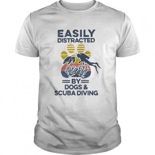 Easily Distracted By Dogs And Scuba Diving Footprint Vintage Retro Unisex 510x510 1