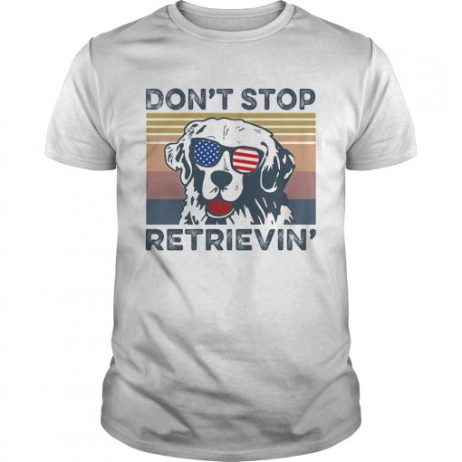 Dont Stop Retrievin Dog Golden Vintage Retro Independence Day Unisex 510x510 1