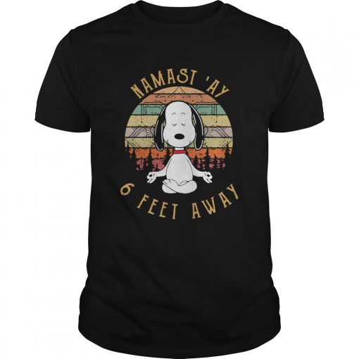 Snoopy Yoga Namastay 6 Feet Away Vintage Unisex 510x510 1