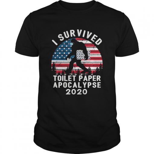 Bigfoot Wear Mask I Survived Toilet Paper Apocalypse 2020 American Flag Vintage Unisex 510x510 1