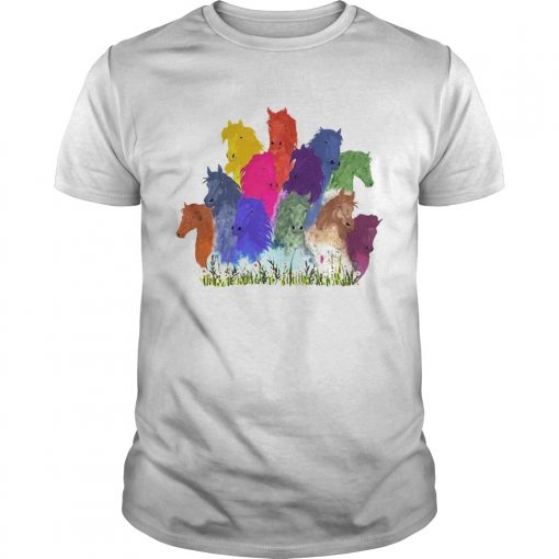 Colorful Horse Watercolor Flower Unisex 510x510 1