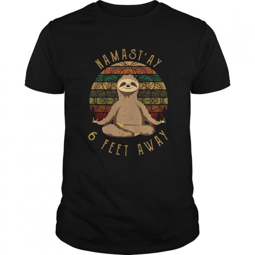 Yoga Sloth Namastay 6 Feet Away Vintage Unisex 510x510 1
