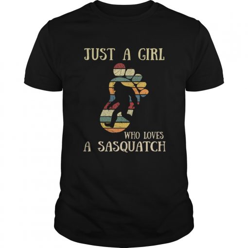 Just A Girl Who Loves A Sasquatch Funny Bigfoot Vintage Shirt Unisex 510x510 1