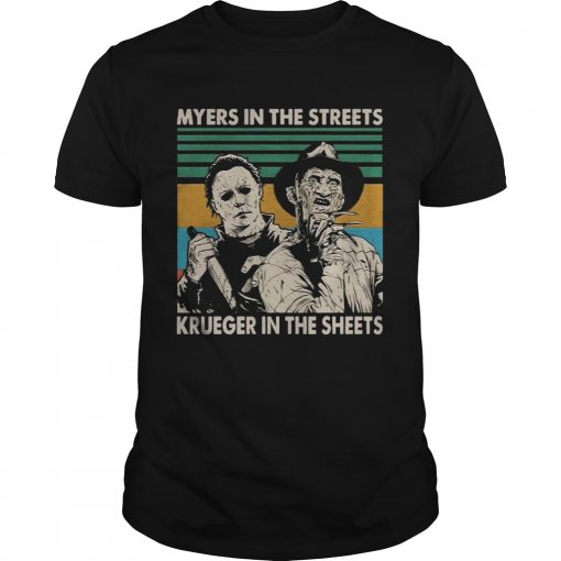 Myers In The Streets Krueger In The Sheets Vintage T Unisex 510x510 1