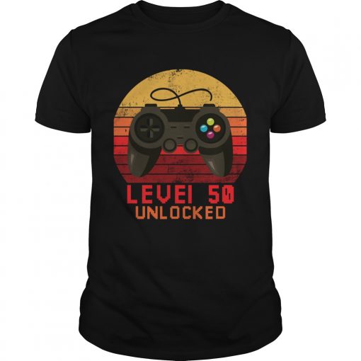 1563178470level 50 Unlocked Video Gamer 50th Birthday Vintage Unisex 510x510 1
