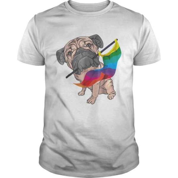 Original Cool Pug With Rainbow Lgbt Gay Pride Flag Dog Gift Shirt Unisex