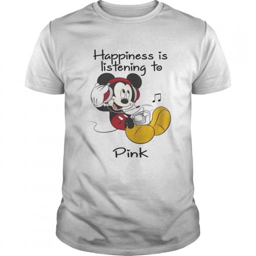 Happiness Is Listening To Pink Mickey Tshirt Unisex 510x510 1