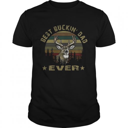 Hunting Best Buckin Dad Ever Vintage Sunset Unisex Shirt 510x510 1