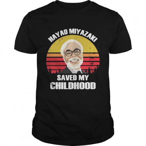 Hayao Miyazaki Saved My Childhood Vintage Sunset Unisex Shirt 510x510 1