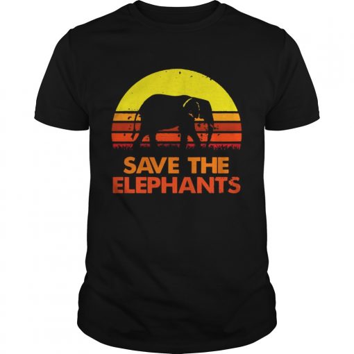 Save The Elephants Vintage Sunset Unisex Shirt 510x510 1