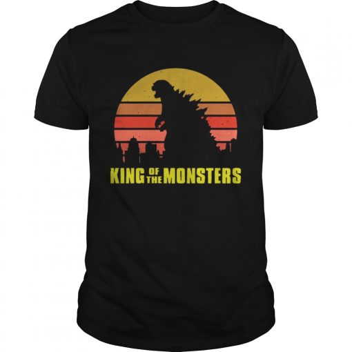Godzilla King Of The Monsters Vintage Retro Sunset Unisex Shirt 510x510 1