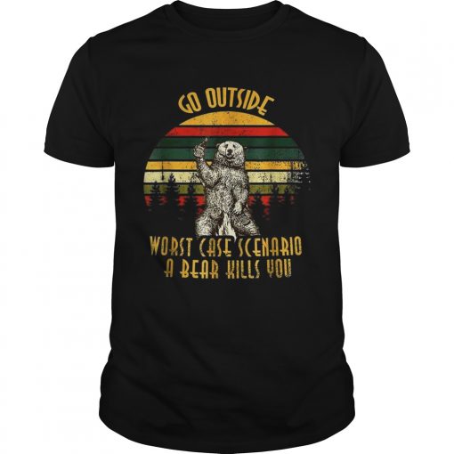Go Outside Worst Case Scenario A Bear Kills You Vintage Sunset Shirt 510x510 1