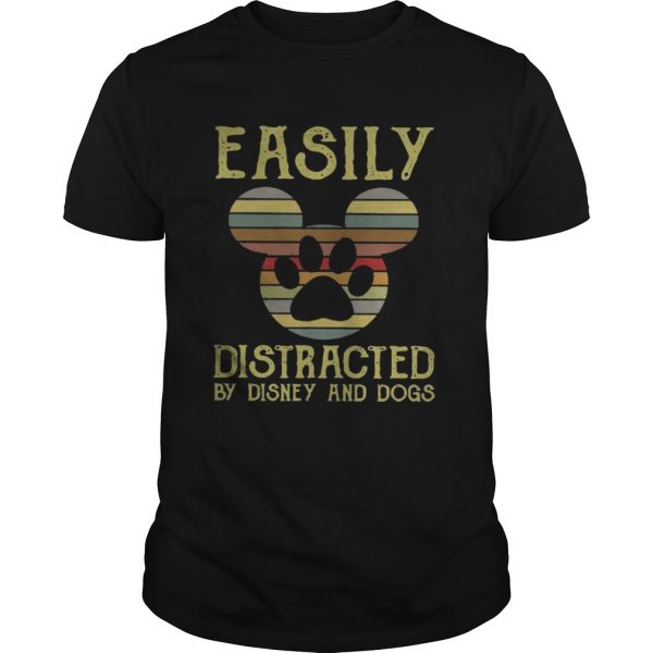 Vintage Easily Distracted By Disney And Dogs Unisex Tee 600x600 1