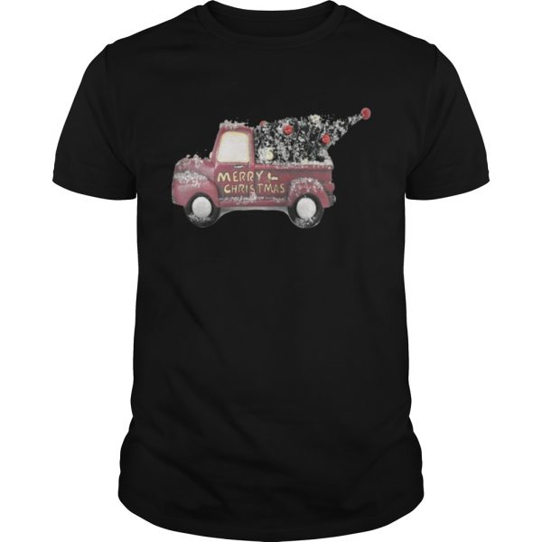 Red Vintage Truck With Christmas Tree Tee Guys 600x600 1