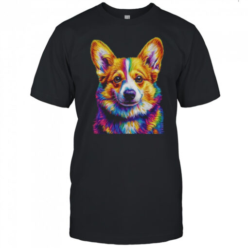 Corgi Dog Colorful Face Dog Lover Men Women Shirt Mens T Shirt Ioa3nw 510x510 1