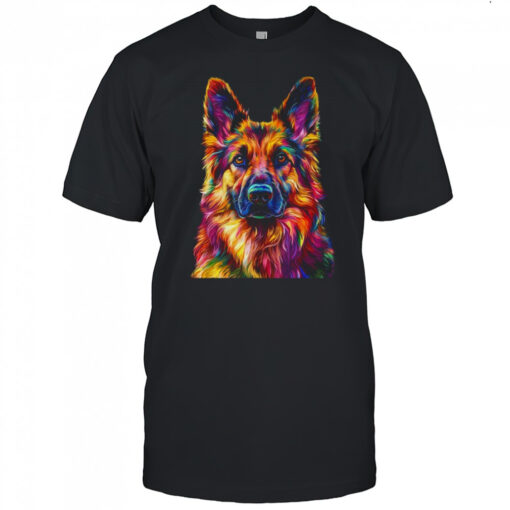 German Shepherd Dog Colorful Face Dog Lover Men Women Shirt Mens T Shirt F323td 510x510 1